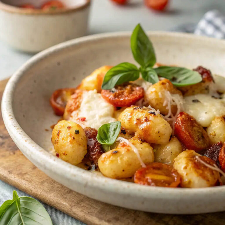 Easy Baked Gnocchi with Tomatoes and Mozzarella for Busy Nights