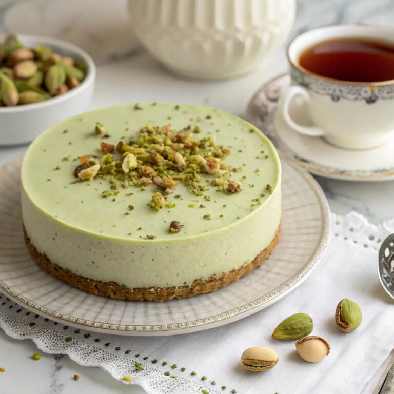 Indulge in a Creamy Pistachio Cheesecake