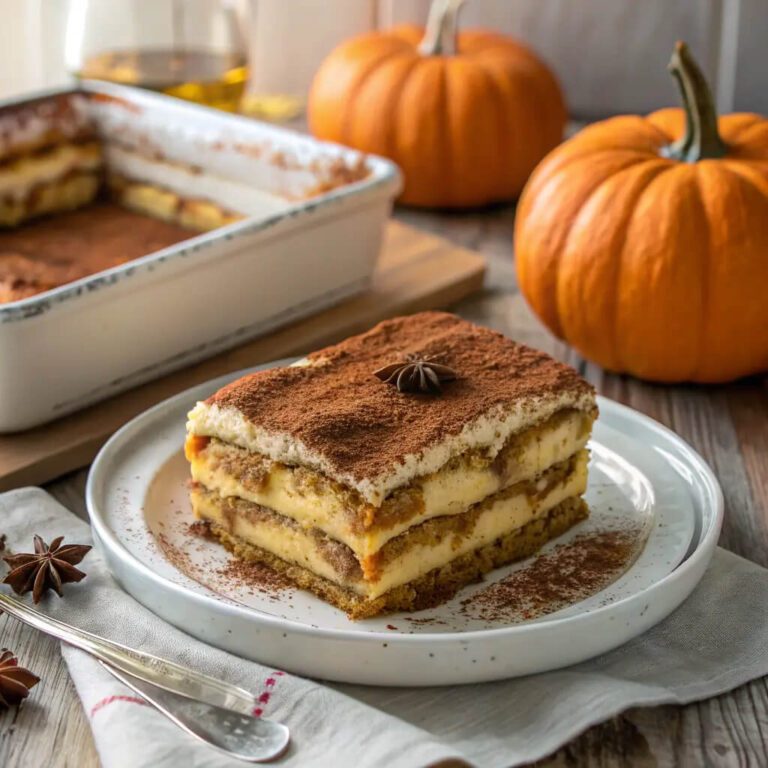 Autumn-inspired chicory pumpkin tiramisu, a seasonal twist on a classic dessert