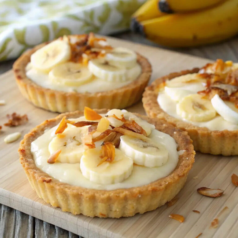 Banana coconut and honey cream tarts, a tropical dessert with a sweet finish