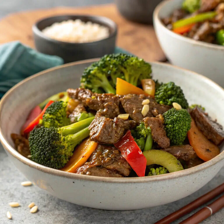 A classic beef and broccoli stir-fry, quick and delicious