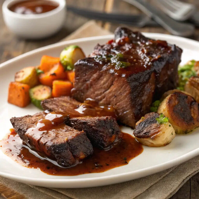 Tender braised short ribs cooked to perfection
