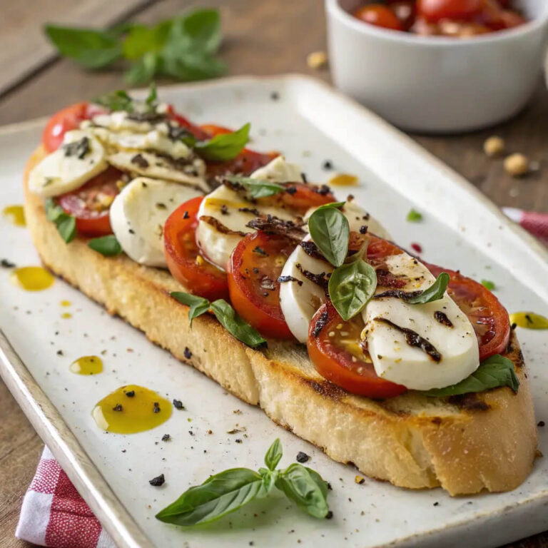 Caprese garlic bread, a twist on a classic with fresh ingredients
