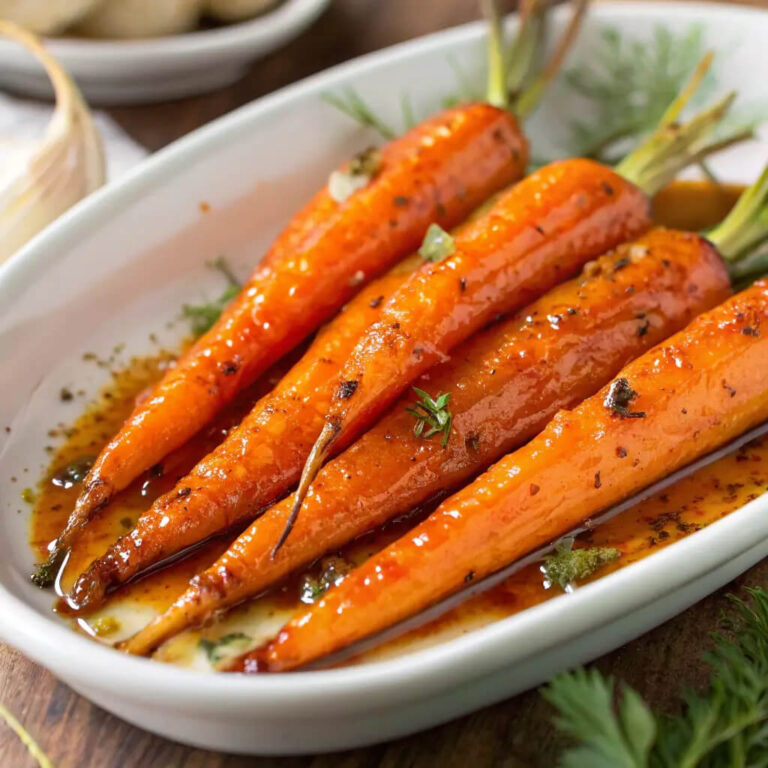 Caramelized honey garlic carrots, sweet and savory with a caramelized finish