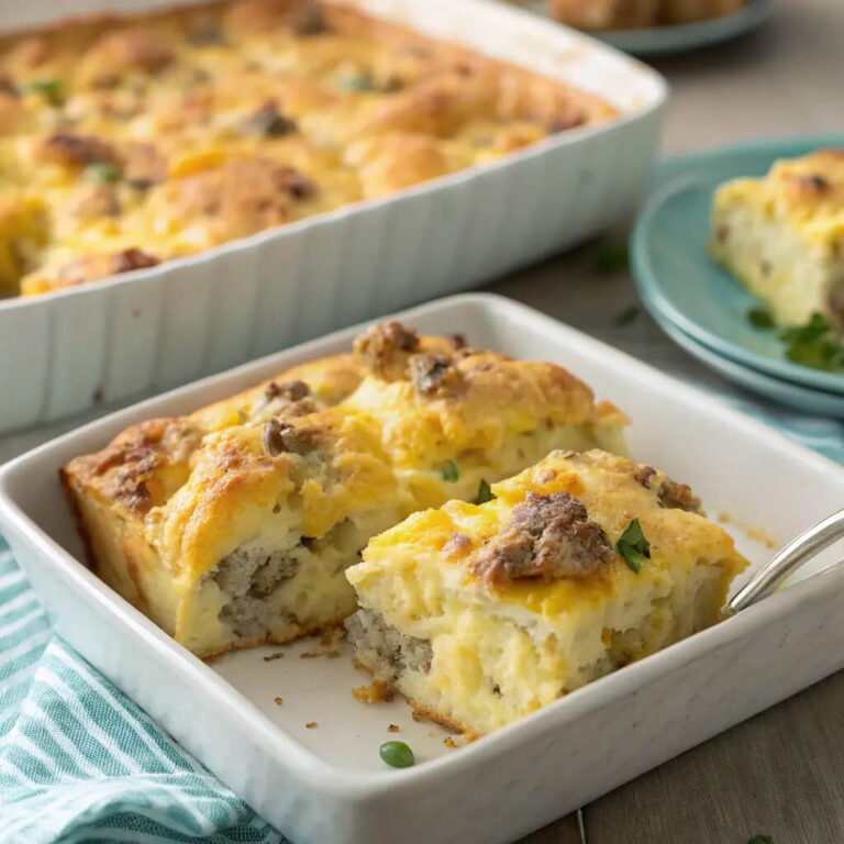 Cheddar bay biscuit egg breakfast casserole, a savory and filling breakfast