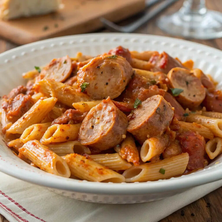 Chicken sausage pasta, a hearty and savory meal
