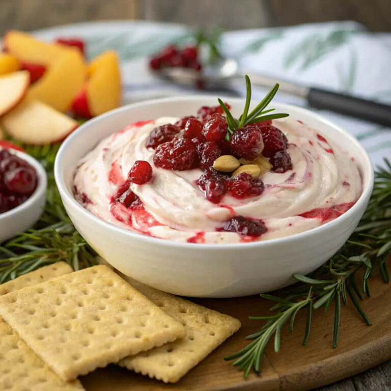 Cream cheese cranberry dip, a creamy and tangy dip perfect for the holidays