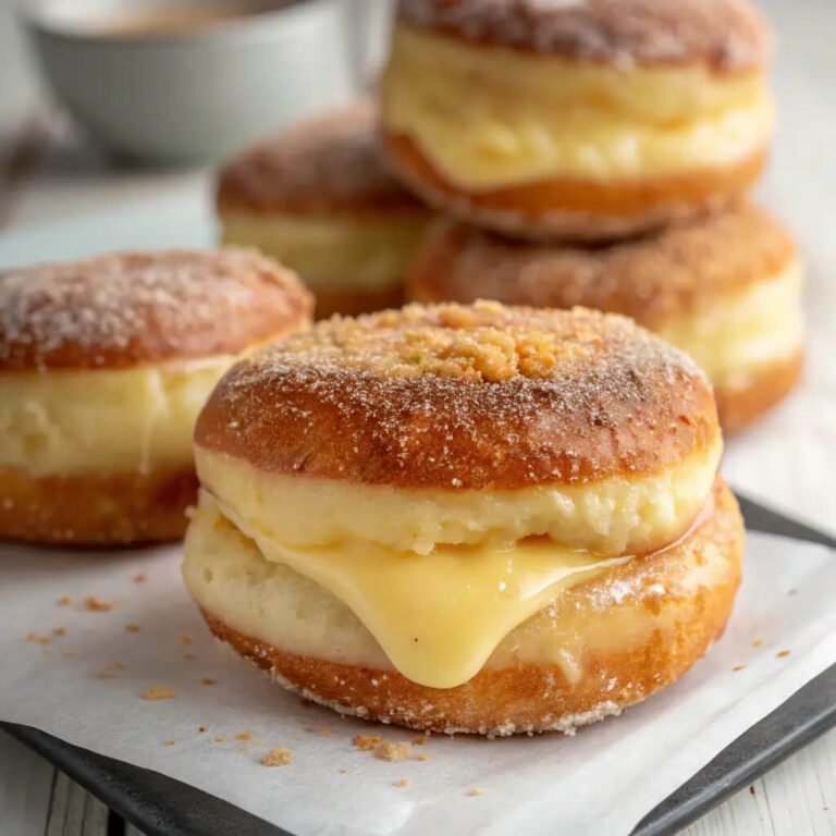 Creme brulee donuts, a twist on a classic dessert in donut form