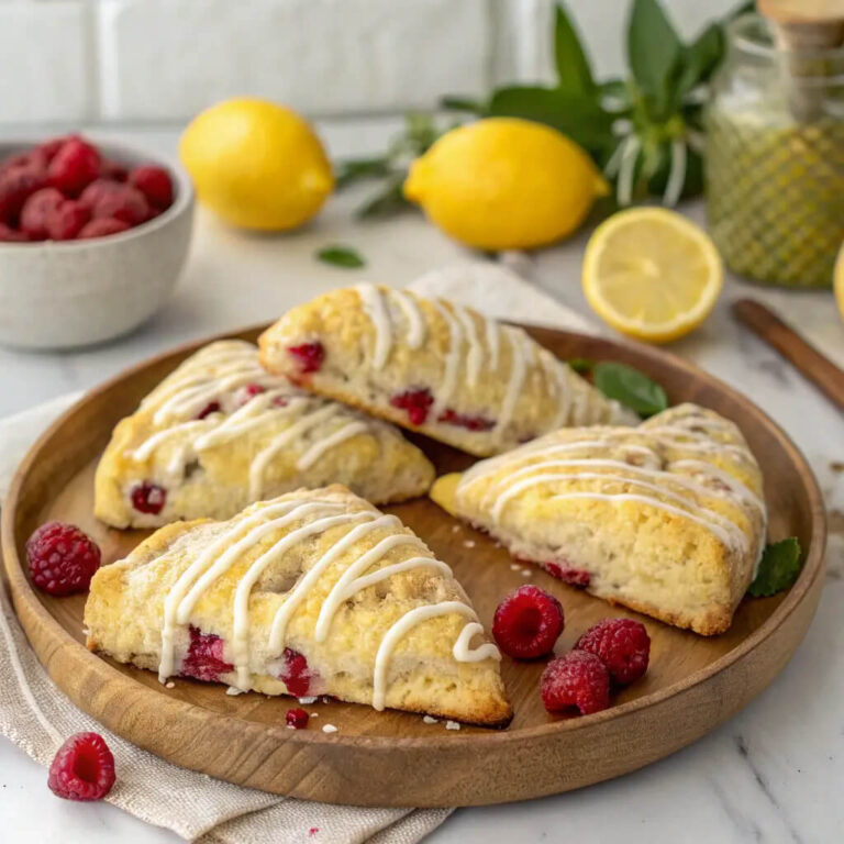 Easy lemon raspberry scones, a sweet and tangy breakfast treat