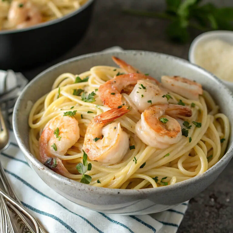 Garlic butter shrimp pasta for a quick, flavorful dinner