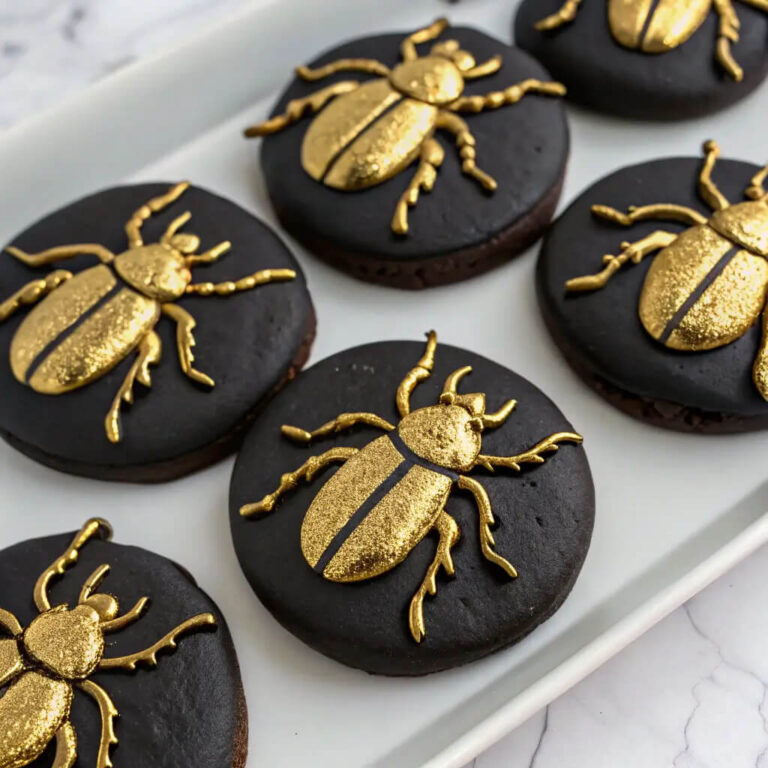 Gilded insect black cookies, an adventurous and creative cookie