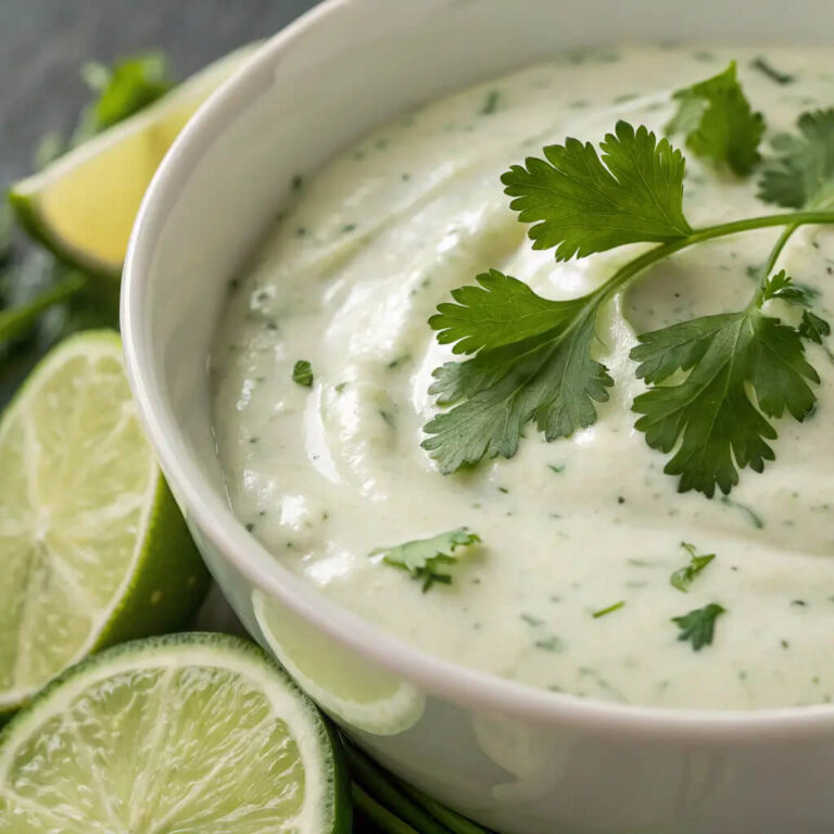 Homemade cilantro lime ranch dressing, a zesty and creamy dip or topping