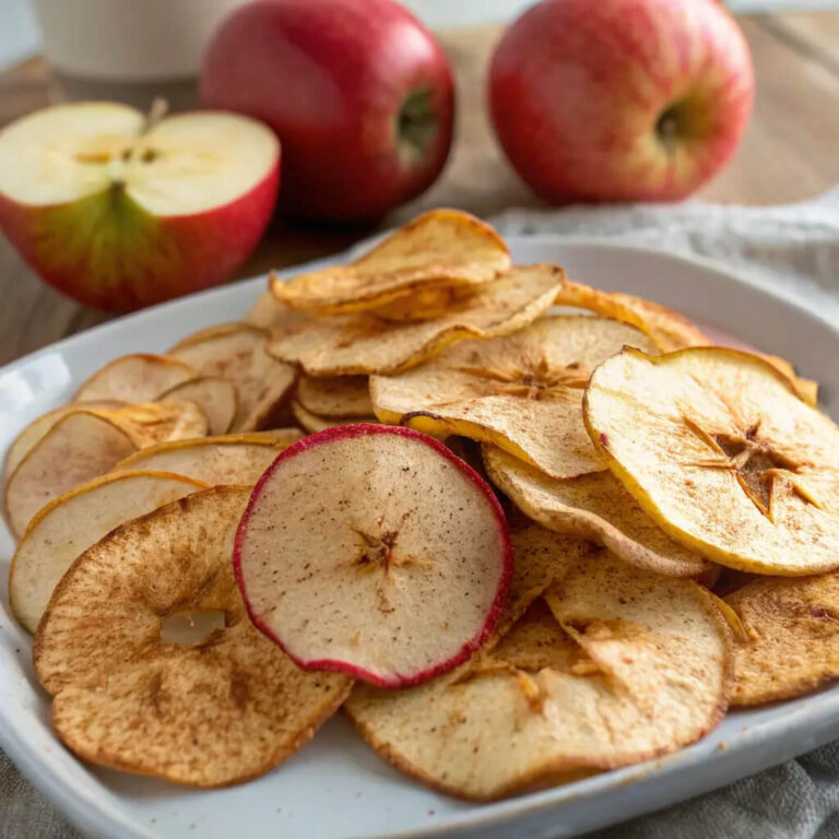 Homemade cinnamon apple chips for a healthy snack option