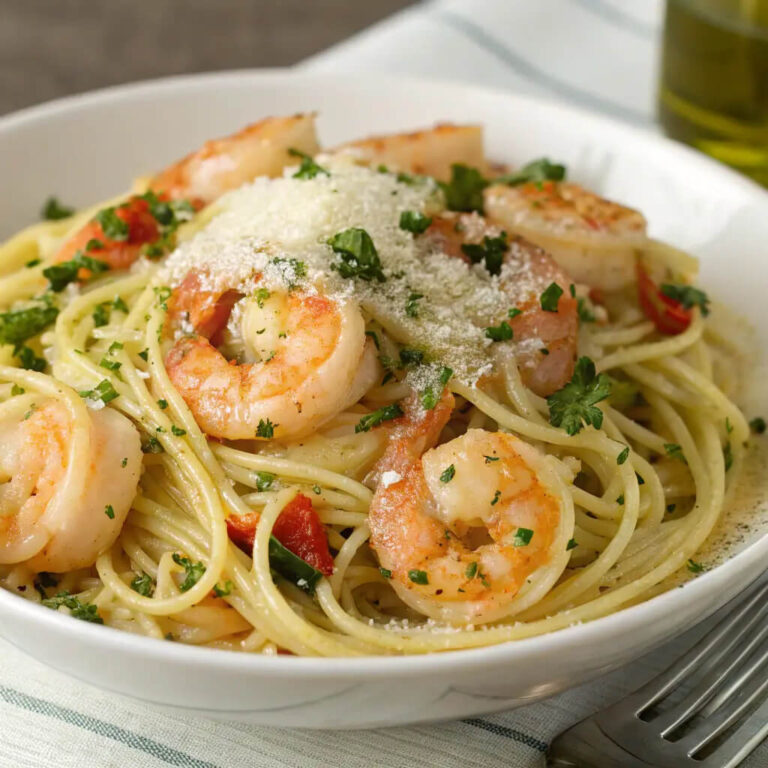 Italian shrimp pasta, light yet full of flavor