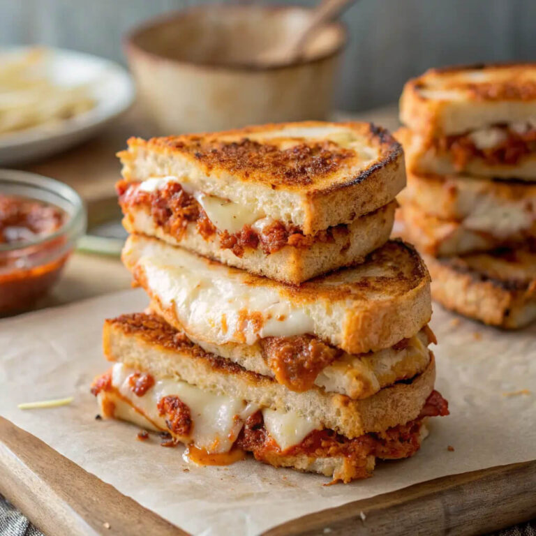 Lazy chicken parmesan grilled cheese, an easy and satisfying mashup