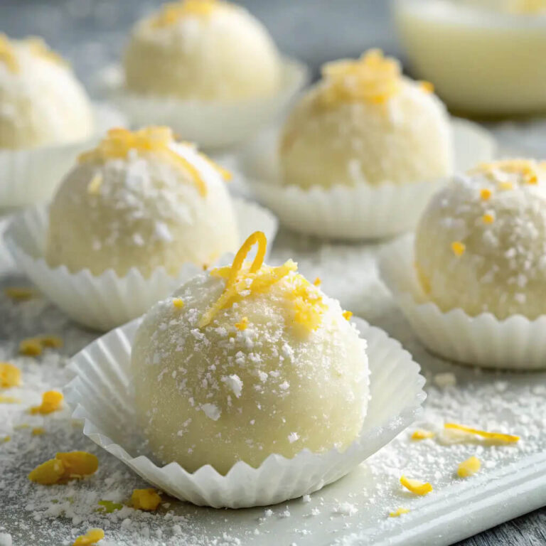 Lemon white chocolate truffles, sweet and tangy bite-sized treats