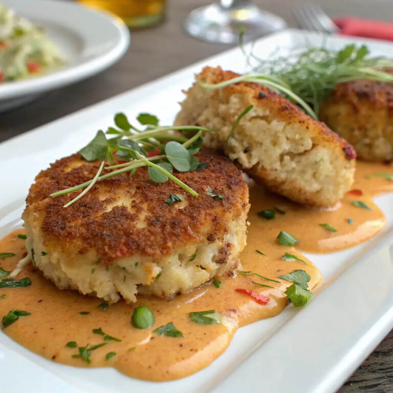 Maryland-style crab cakes, full of flavor and texture