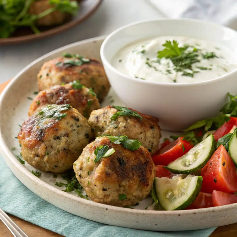 Mediterranean chicken meatballs, flavorful and savory for any meal