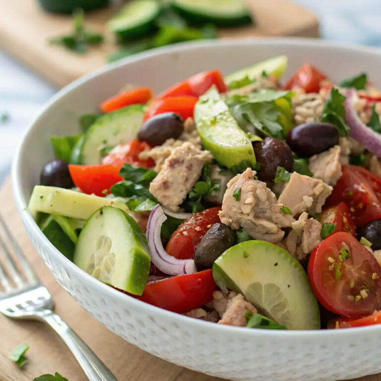 Mediterranean tuna salad, a healthy and flavorful meal option