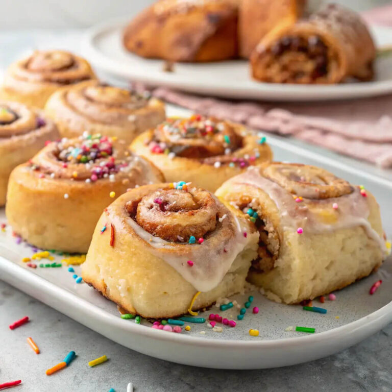 Overnight funfetti cinnamon rolls, a fun and easy breakfast