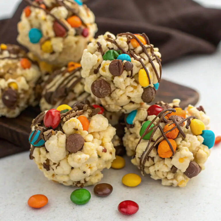 Peanut butter cup popcorn balls for a sweet and salty snack