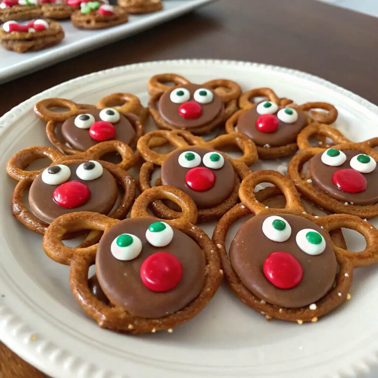 Reindeer pretzels, a festive treat for the holidays