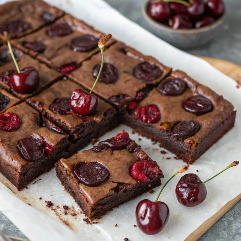 Roasted chocolate cherry brownies, a decadent treat for chocolate lovers