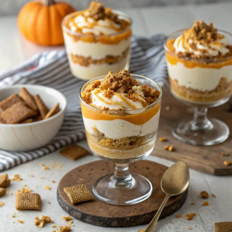 Salted caramel pumpkin parfaits, a layered dessert perfect for fall