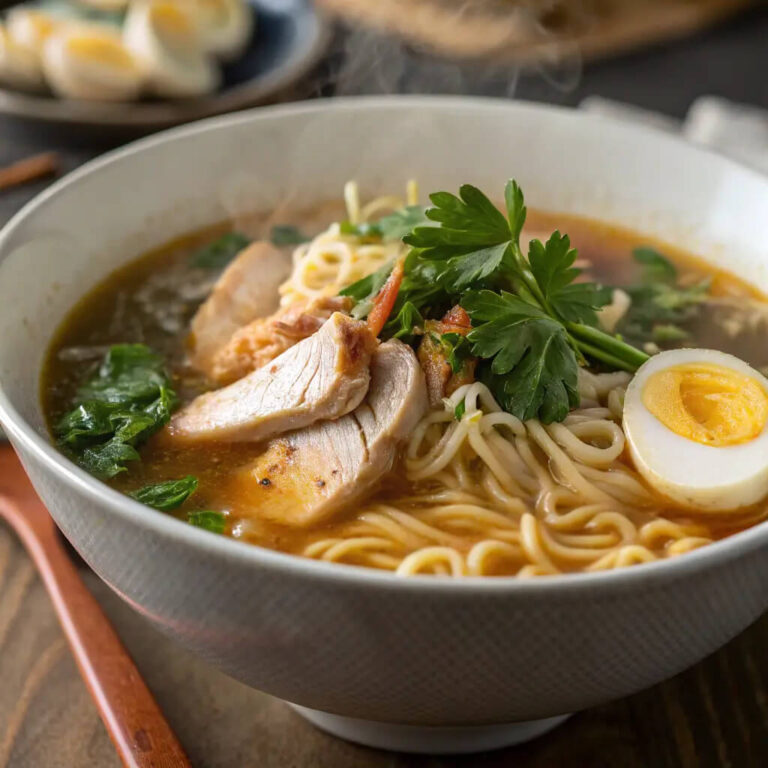 The best ramen noodles with chicken, rich in flavor and texture
