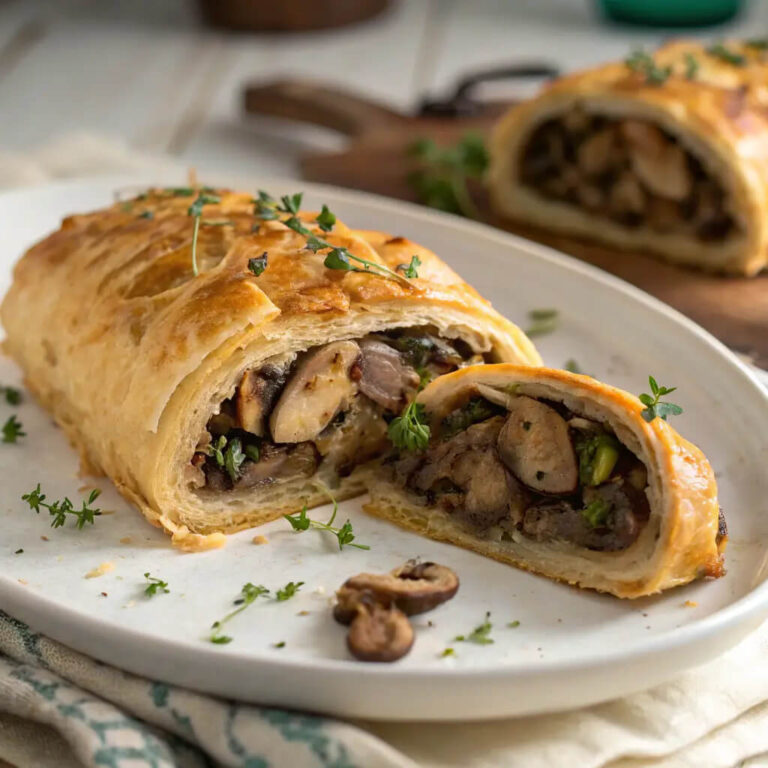 Vegetarian mushroom Wellington, savory and elegant for any meal