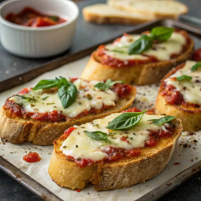 Yummy pizza toasts, a quick and easy meal or snack